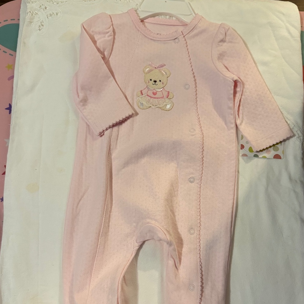 Little Me Pink Bear Sleeper (3 months)